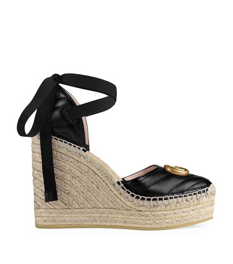 gucci women's leather espadrille sandals|Gucci platform espadrille sandals.